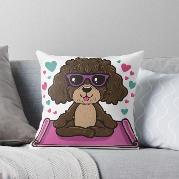 Item preview, Brown Doodle Doing Yoga designed and sold by ScribbL-ScrabbL.