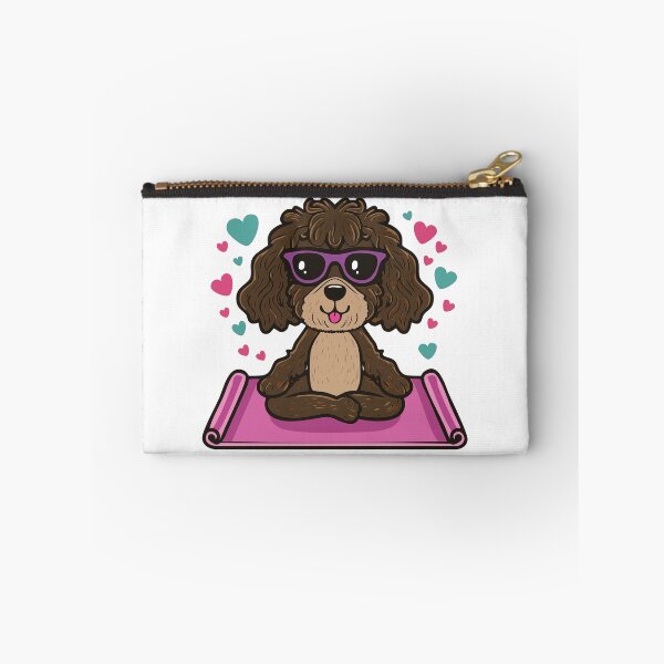 Item preview, Brown Doodle Doing Yoga designed and sold by ScribbL-ScrabbL.