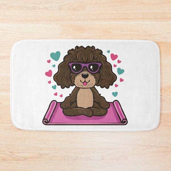 Item preview, Brown Doodle Doing Yoga designed and sold by ScribbL-ScrabbL.