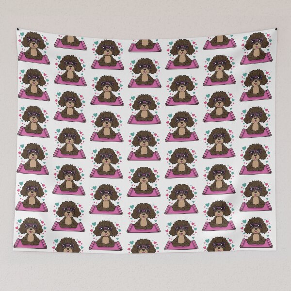 Item preview, Brown Doodle Doing Yoga designed and sold by ScribbL-ScrabbL.