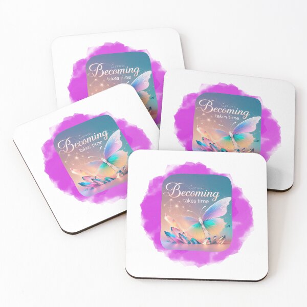Item preview, Becoming Takes Time inspirational quote designed and sold by SloganSauce.