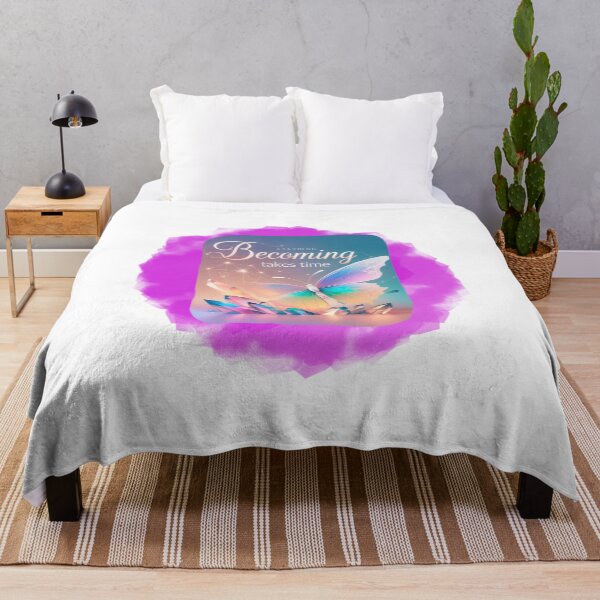 Item preview, Becoming Takes Time inspirational quote designed and sold by SloganSauce.