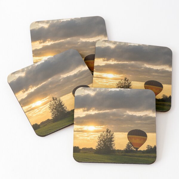 Item preview, Vivacious Summertime Fun - Hot Air Balloon Landing at Sunset  designed and sold by Georgia Mizuleva.
