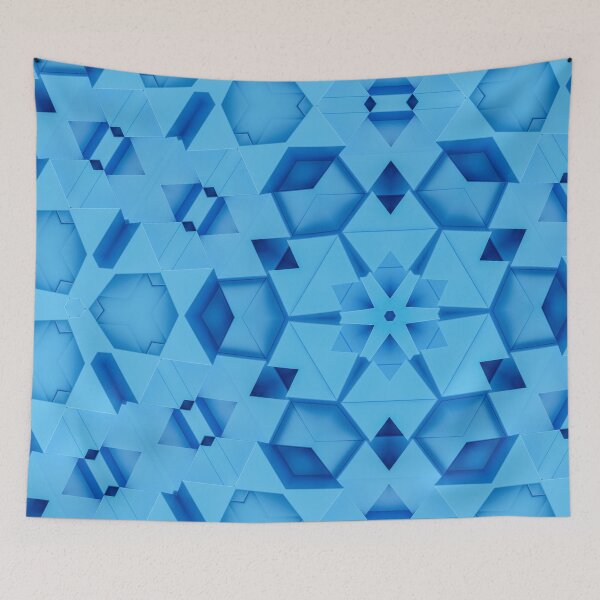 Artikelvorschau, Fantastische blaue geometrische abstrakte Sechseckform - Blau entworfen und verkauft von RoyalStarsPatts.