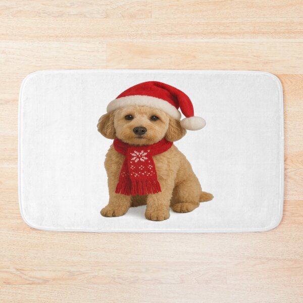 Item preview, Cute Bichon Poo Christmas Dog Art – Festive Santa Hat & Scarf Holiday Printable | Cute Puppy Christmas Decor Gift designed and sold by Murryns.