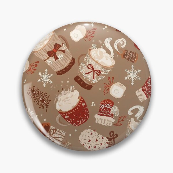 Item preview, Patrón festivo sin costuras con tazas de cacao, malvaviscos, guantes, copos de nieve, paleta cálida y acogedora, diseño repetido perfecto. designed and sold by KiValuate.