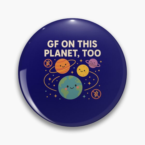 Item preview, GF On This Planet, Too – Cute Planetcore Design with Crossed-Out Wheat Symbols | Gluten-Free Space Aesthetic designed and sold by My Gluten Free Life UK.