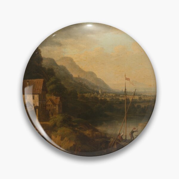 Item preview, River Landscape with Barge, null by christian georg schütz the elder designed and sold by AngyDesigns49.