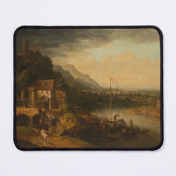 Item preview, River Landscape with Barge, null by christian georg schütz the elder designed and sold by AngyDesigns49.