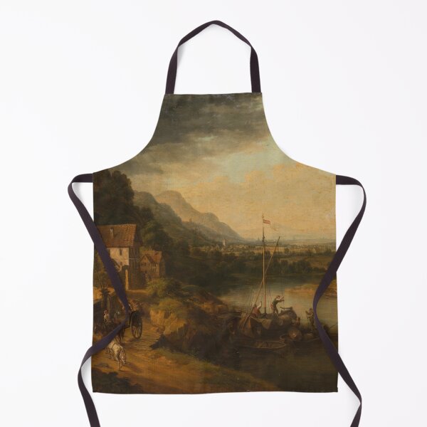 Item preview, River Landscape with Barge, null by christian georg schütz the elder designed and sold by AngyDesigns49.