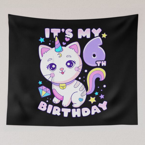 Item preview, Birthday Girl 6 Years Old Cat Unicorn 6Th Birthday designed and sold by TysonLangosh.