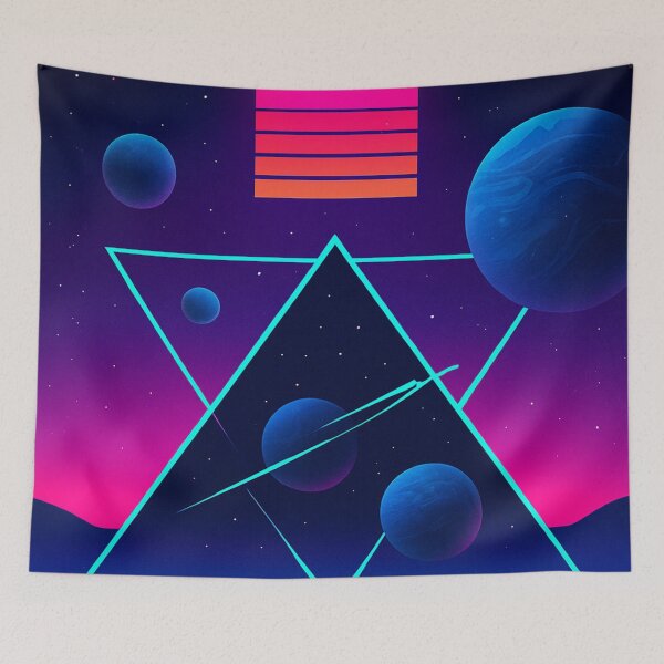 Item preview, Synthwave Retrowave Landscape of Outer Space designed and sold by JonelleTshirts.
