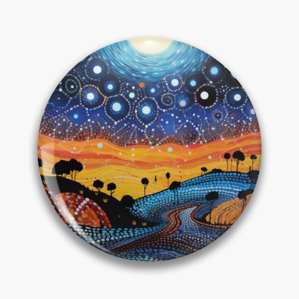 Item preview, Aboriginal Inspired Dot Art - Beautiful Country At Night designed and sold by GrinGalore.