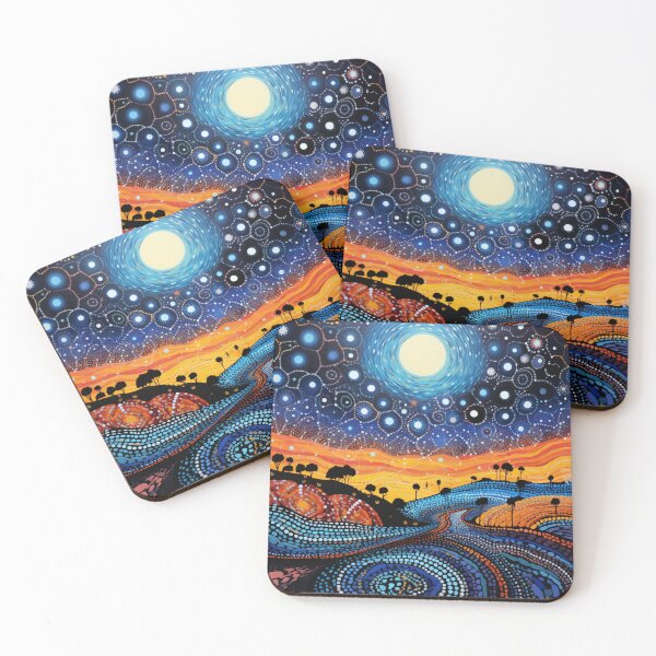 Item preview, Aboriginal Inspired Dot Art - Beautiful Country At Night designed and sold by GrinGalore.