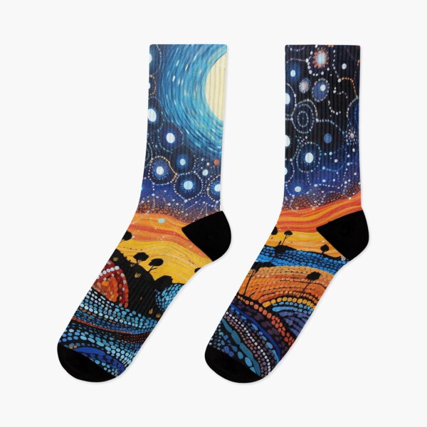 Item preview, Aboriginal Inspired Dot Art - Beautiful Country At Night designed and sold by GrinGalore.
