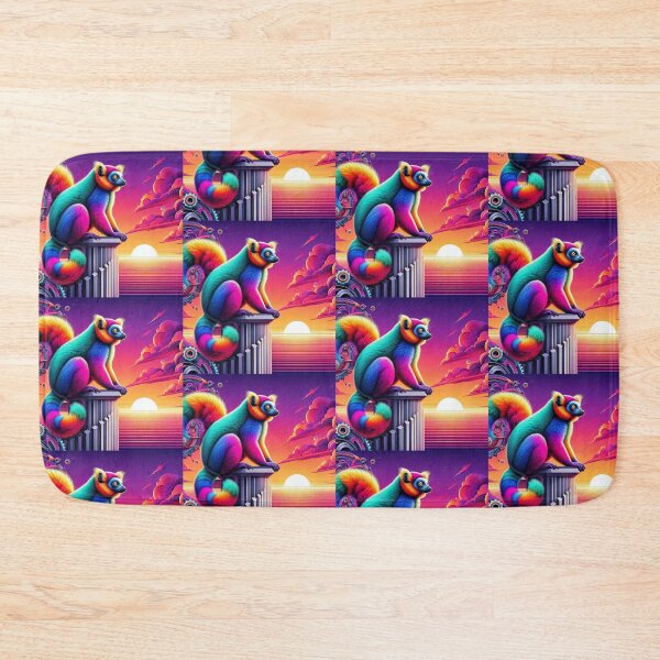 Item preview, Psychedelic Lemur at Sunset – Vibrant Fantasy Art designed and sold by Dogandesighn.