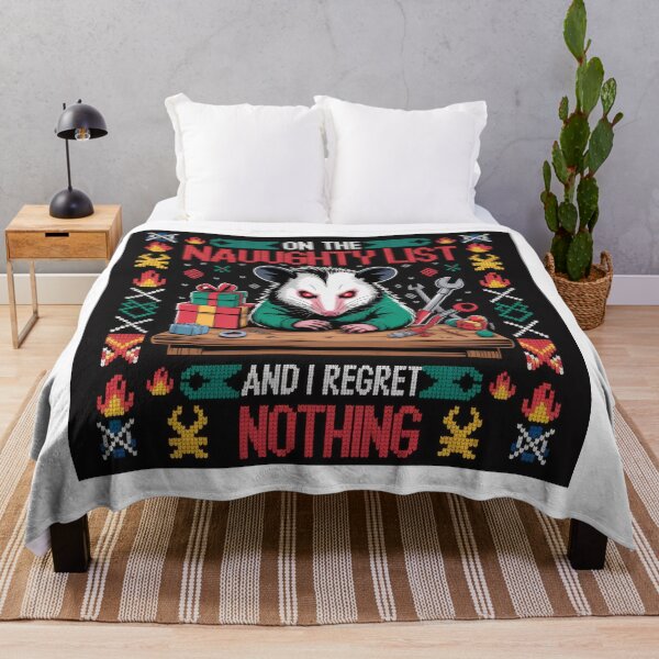 Item preview, On the Naughty List and I Regret Nothing – Funny Christmas Quote designed and sold by TextMood.