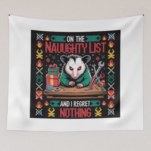 Item preview, On the Naughty List and I Regret Nothing – Funny Christmas Quote designed and sold by TextMood.