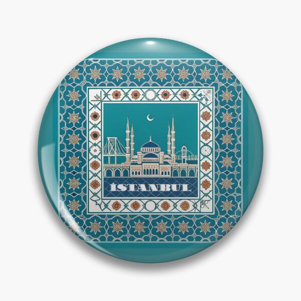 Item preview, Istanbul Blue Mosque and Bosphorus Bridge | Turkish Tile Art Design  designed and sold by asliberry.