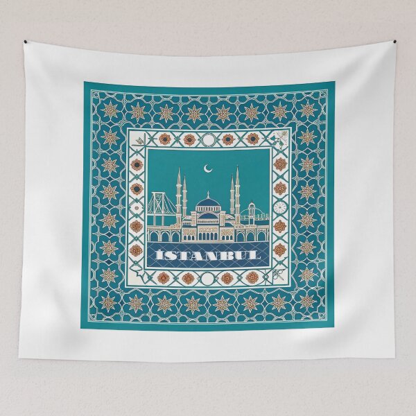 Item preview, Istanbul Blue Mosque and Bosphorus Bridge | Turkish Tile Art Design  designed and sold by asliberry.