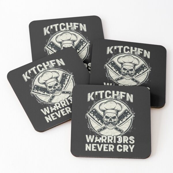 Item preview, Kitchen Warriors Never Cry Chef Skull Funny designed and sold by hexenor.