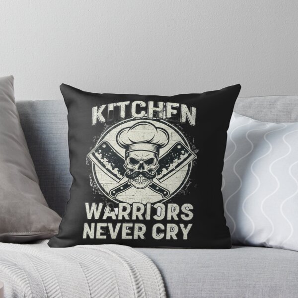 Item preview, Kitchen Warriors Never Cry Chef Skull Funny designed and sold by hexenor.