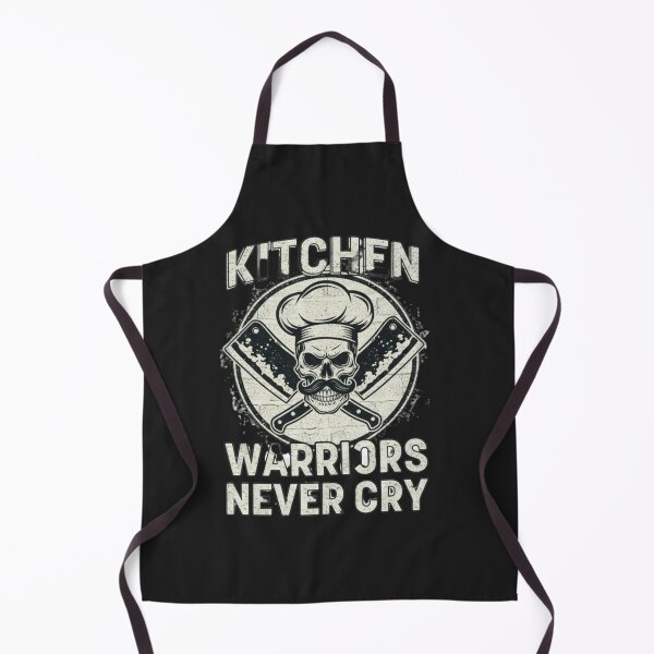 Item preview, Kitchen Warriors Never Cry Chef Skull Funny designed and sold by hexenor.