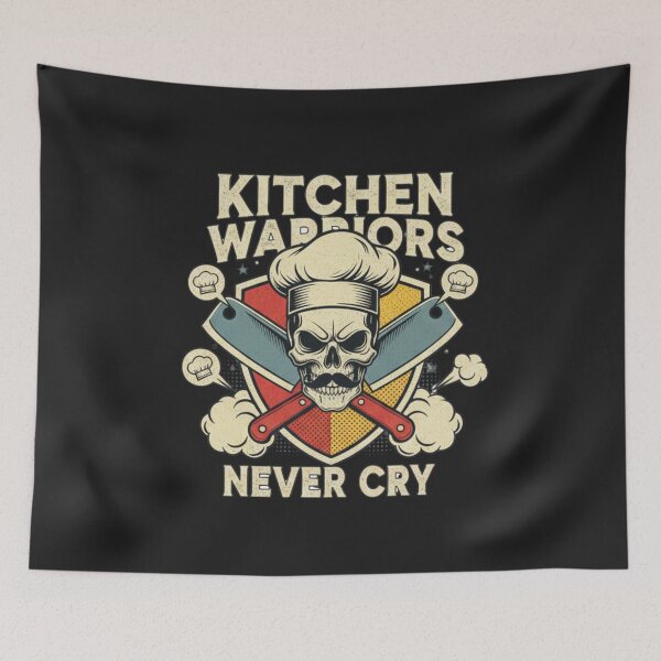 Item preview, Kitchen Warriors Never Cry Chef Humor designed and sold by hexenor.