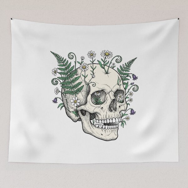 Item preview, Una calavera con flores designed and sold by krabbaraban.