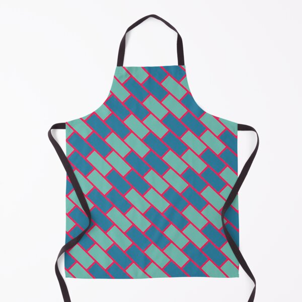 Item preview, Cute Green Brick Wall Block - Chevron Chessboard - Blue Abstract Geometric Pattern designed and sold by RoyalStarsPatts.