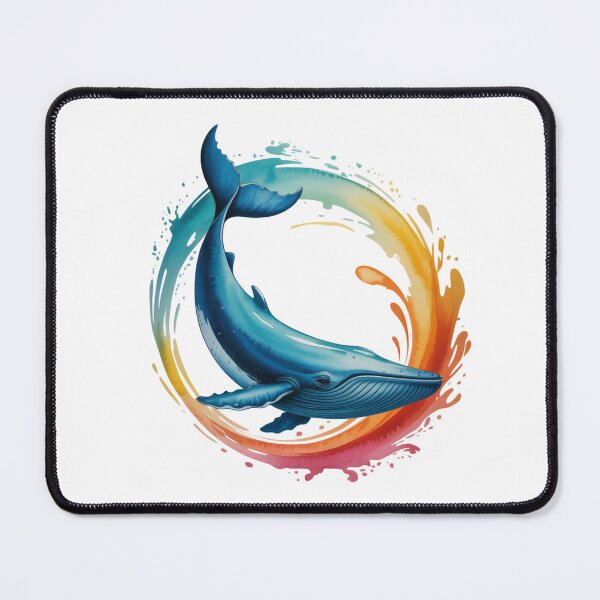 Item preview, Whale in rainbow circle – symbol of the ocean cycle designed and sold by FusiTink.