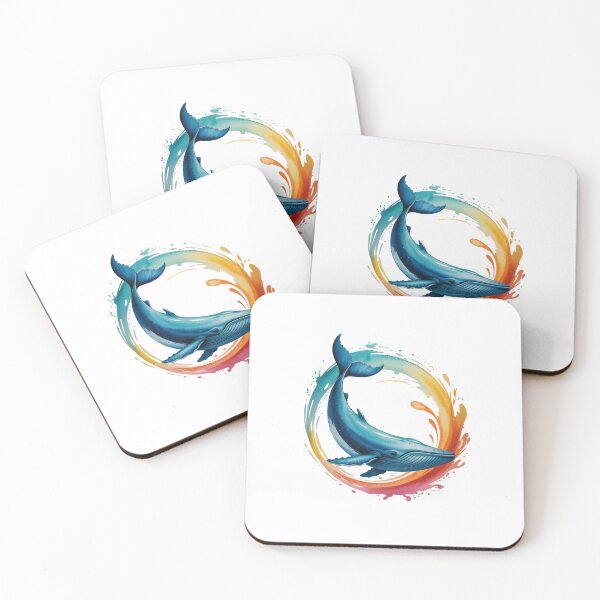 Item preview, Whale in rainbow circle – symbol of the ocean cycle designed and sold by FusiTink.