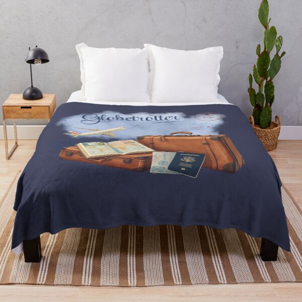 Item preview, Globetrotter Traveler – Vintage Suitcases, Passport & Airplane designed and sold by JuanaDesigns.