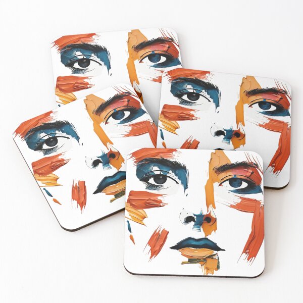 Item preview, Abstract Impasto Face: Orange and Blue designed and sold by newvisionart191.