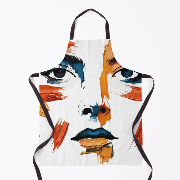 Item preview, Abstract Impasto Face: Orange and Blue designed and sold by newvisionart191.