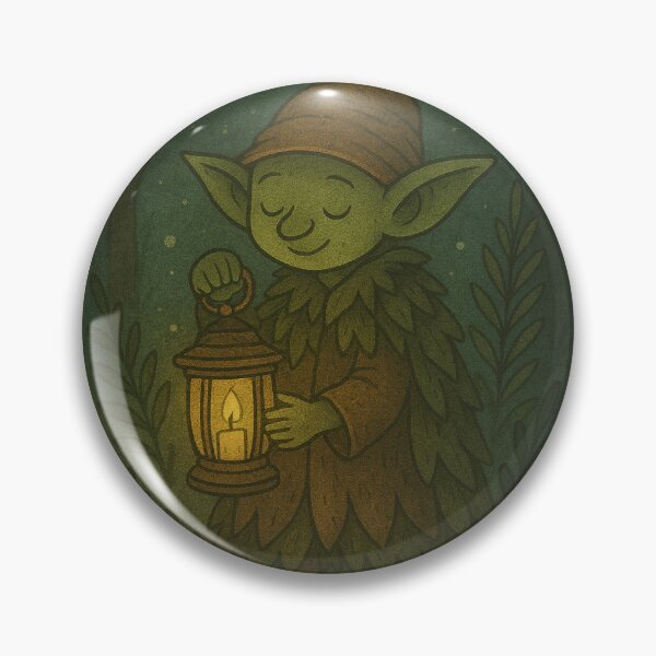 Item preview, Goblincore Lantern Guide – Whimsical Forest Goblin Illustration designed and sold by CreativeVibesPap.