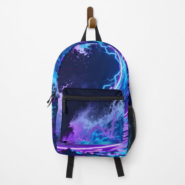 Item preview, Neon waves crashing on dark designed and sold by SuperAIstar.