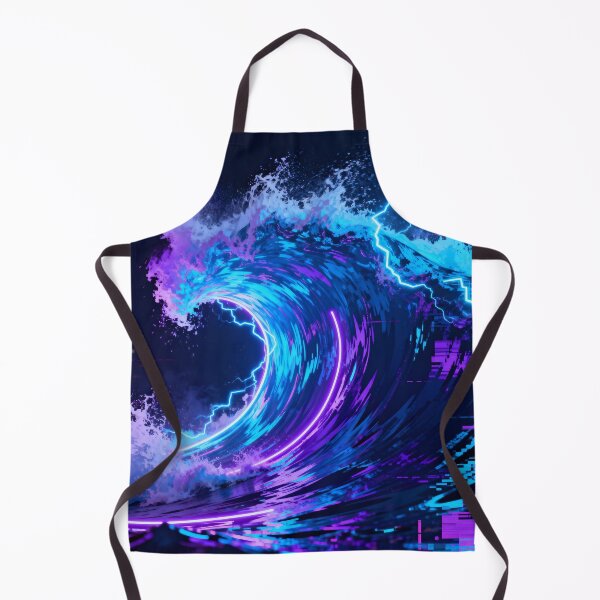 Item preview, Neon waves crashing on dark designed and sold by SuperAIstar.