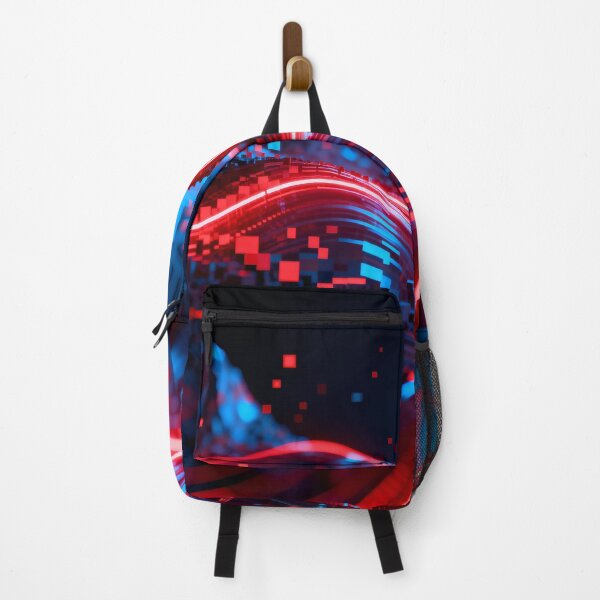 Item preview, Neon red and blue waves designed and sold by SuperAIstar.
