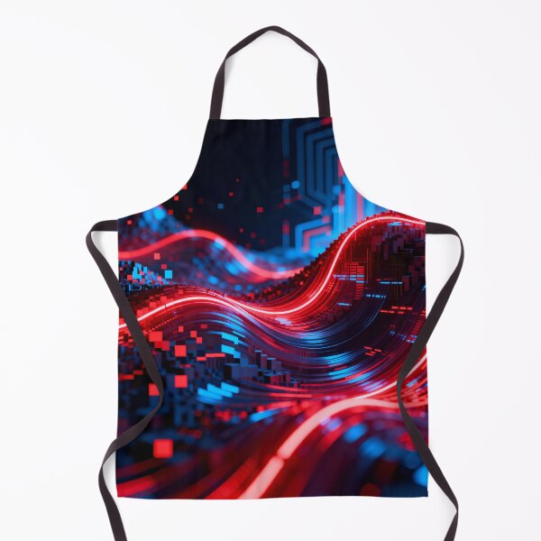 Item preview, Neon red and blue waves  designed and sold by SuperAIstar.