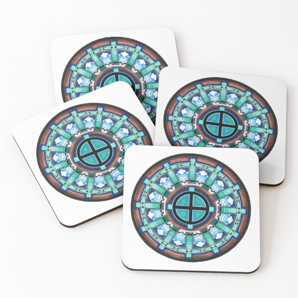 Item preview, Solar Cross Mandala – Ancient Symbol in Teal & Bronze designed and sold by Portal Mandalas.