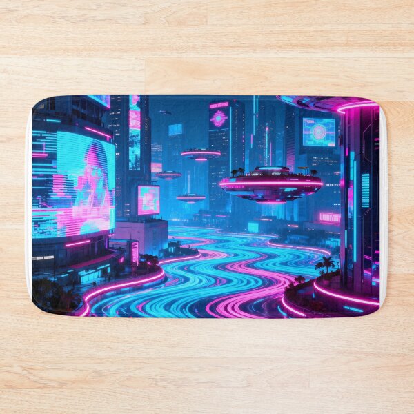 Item preview, Neon Blue and magenta wave designed and sold by SuperAIstar.