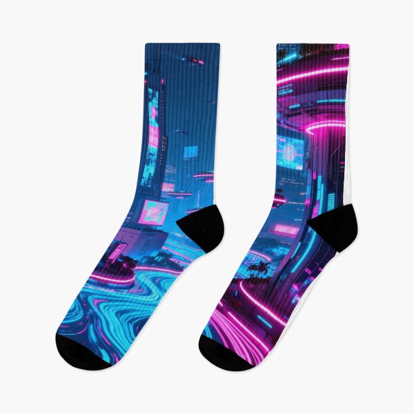 Item preview, Neon Blue and magenta wave designed and sold by SuperAIstar.