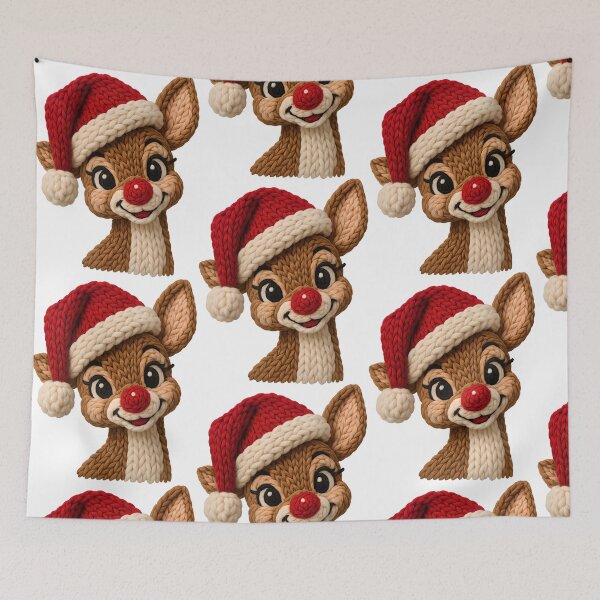 Item preview, Kawaii Knitted Reindeer Art | Cute Crochet Christmas Deer & Cozy Holiday Gifts designed and sold by Krasnovaovaova.