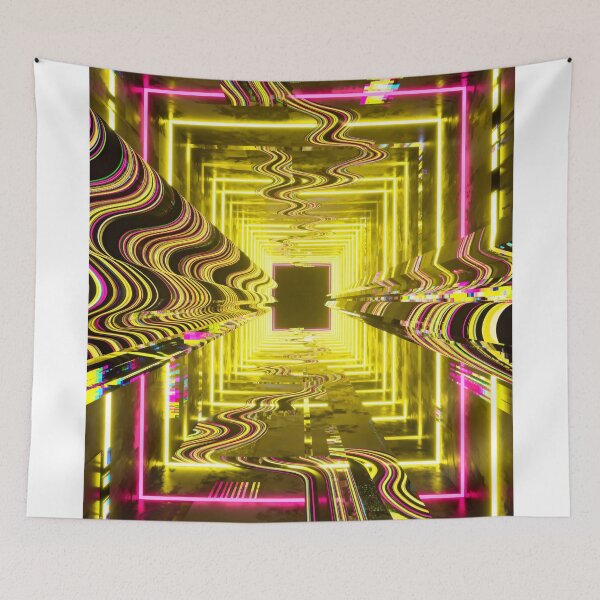Item preview, Neon yellow and pink waves designed and sold by SuperAIstar.