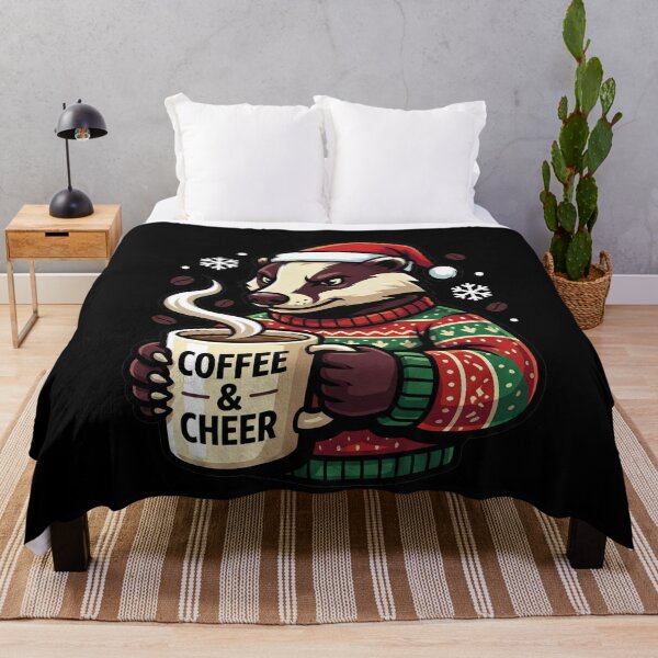 Item preview, Christmas Badger Coffee Cheer Ugly Sweater designed and sold by k3rstman1.