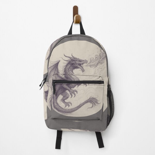 Item preview, A surrealistic fire-breathing dragon in sepia, perfect for clothing, but also for an original tattoo. designed and sold by Knock on my door.