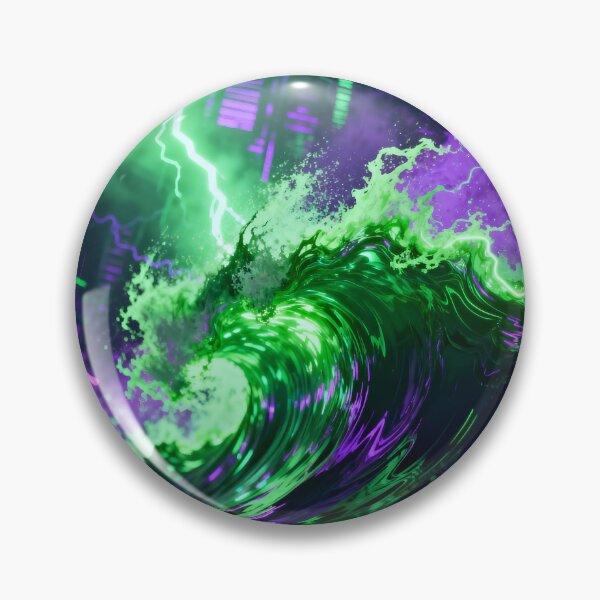 Item preview, Abstract neon waves with glitch effects designed and sold by SuperAIstar.