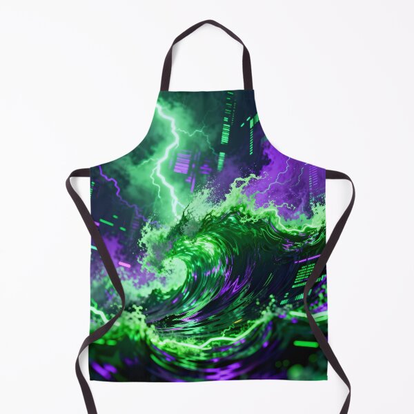 Item preview, Abstract neon waves with glitch effects designed and sold by SuperAIstar.