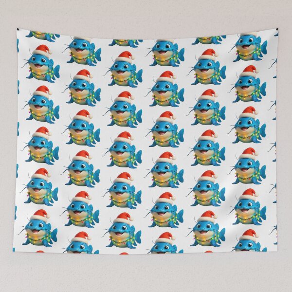 Item preview, Christmas Blue Catfish designed and sold by Sillytoe.